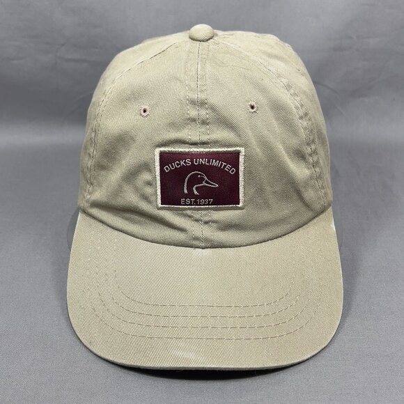 Vtg Ducks Unlimited Strapback Hat Dorfman Pacific Khaki Hunting Outdoor Dad Mens - Picture 1 of 16